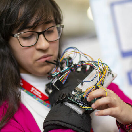  Image of a student at Temple’s George Washington Carver Science Fair. 