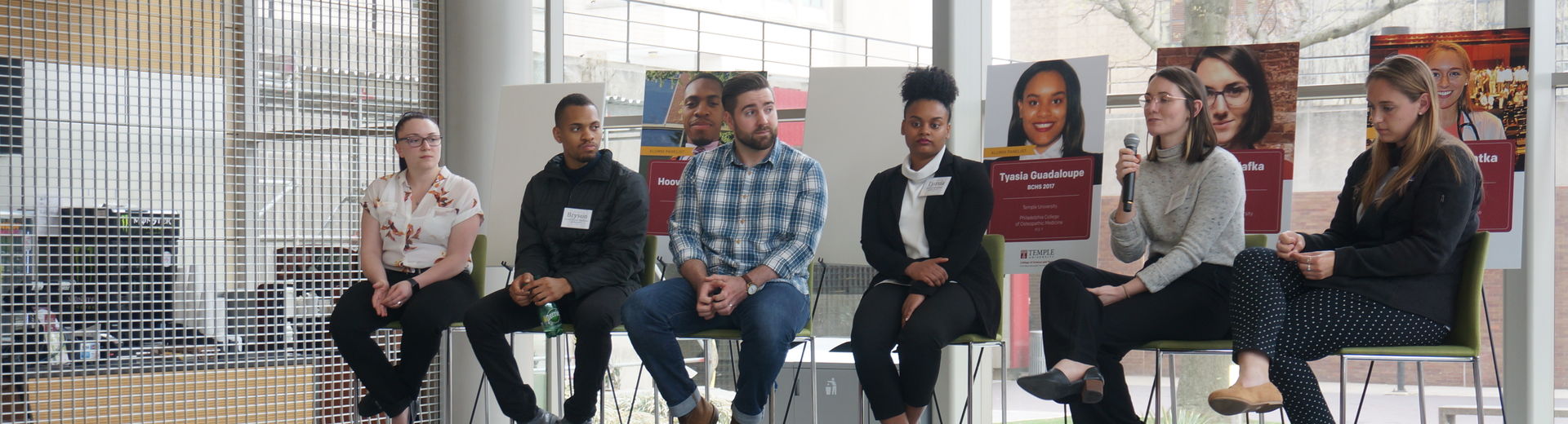 Students participating in panel discussion