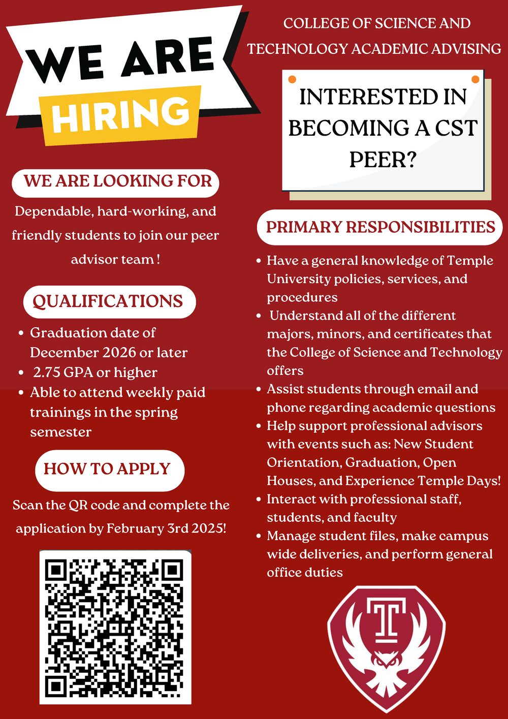 CST Peer Team | Temple University College of Science and Technology