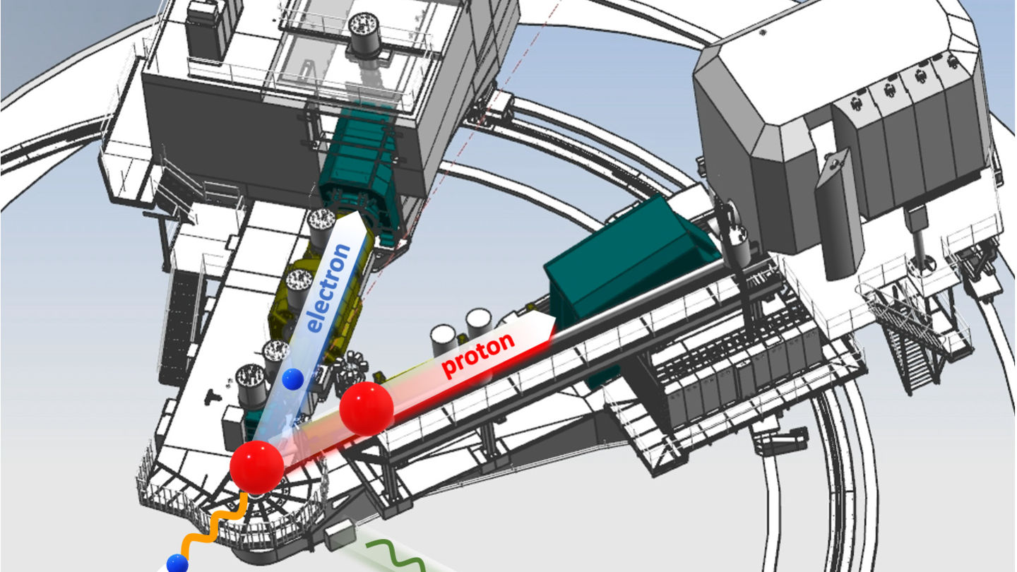 The experimental setup during the VCS (E12-15-001) experiment at Jefferson Lab.